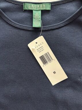 NWT Lauren Ralph Lauren “Capri” Navy Long Sleeved Cotton T-Shirt